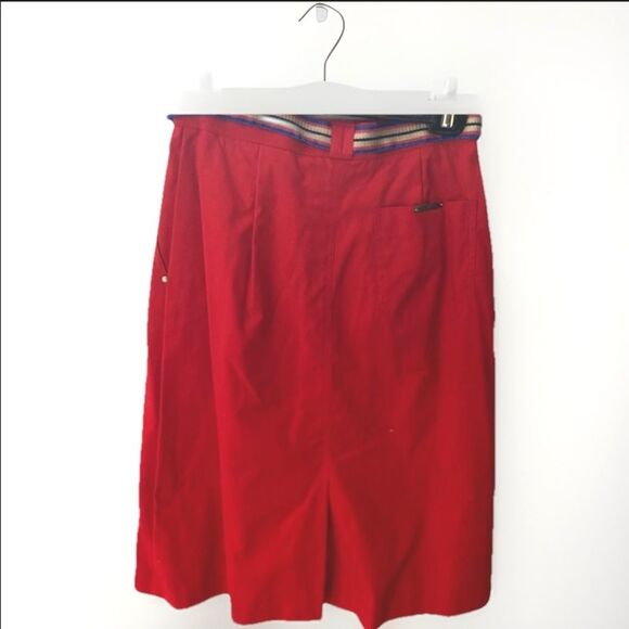 80s Vintage Jordache A-Line Skirt Sz 10 High Rise Grosgrain Belt Stranger Things - Picture 7 of 9